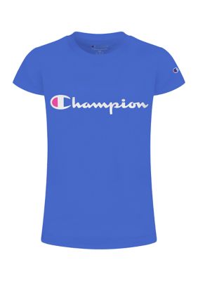 Champion® Girls 7-16 Classic Script Short Graphic T-Shirt | belk