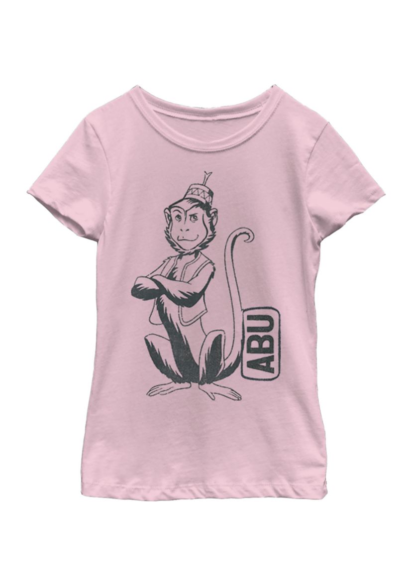 Girls 46x Aladdin Live Action Abu Side Kick Pocket Graphic Top