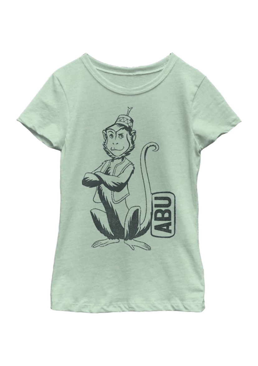 Girls 46x Aladdin Live Action Abu Side Kick Pocket Graphic Top