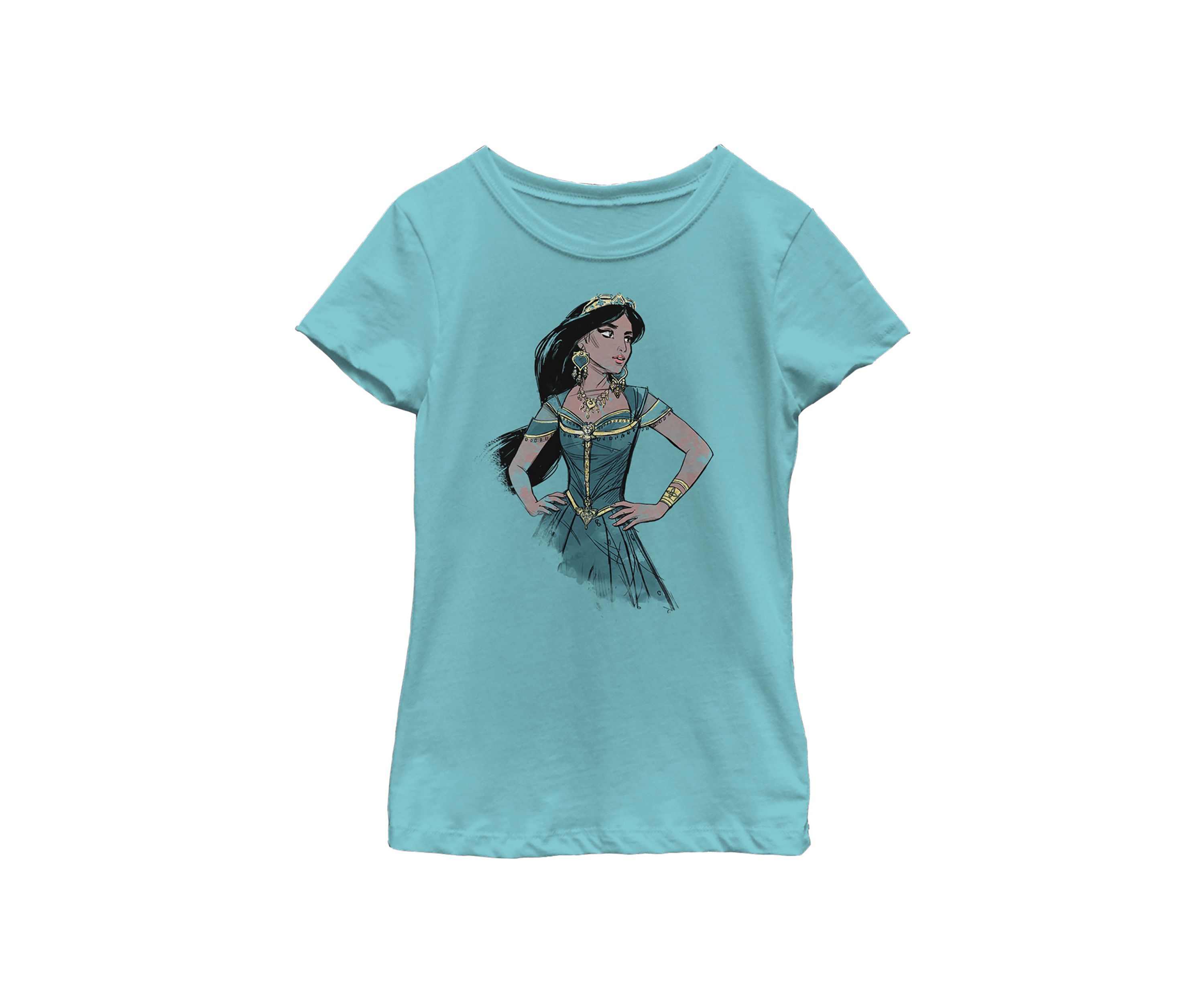 Girls 46x Aladdin Live Action Jasmine Sketch Graphic Top