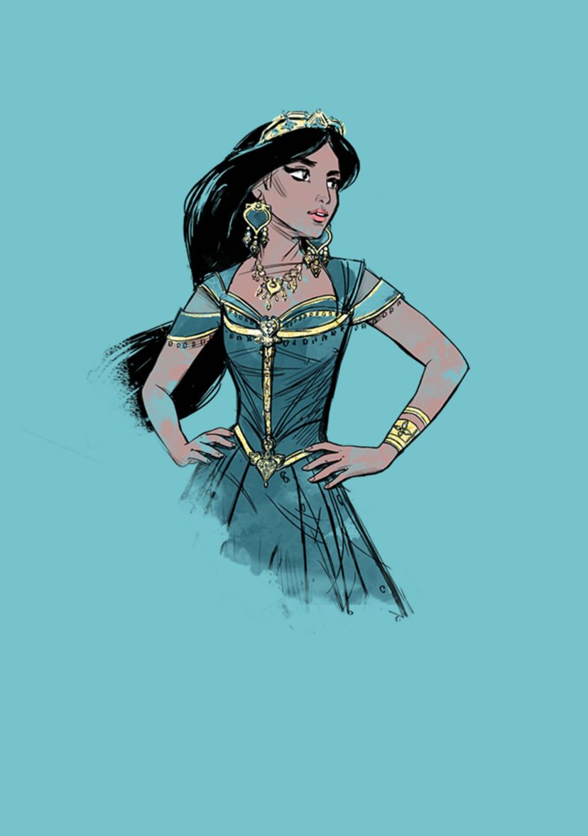 Girls 46x Aladdin Live Action Jasmine Sketch Graphic Top