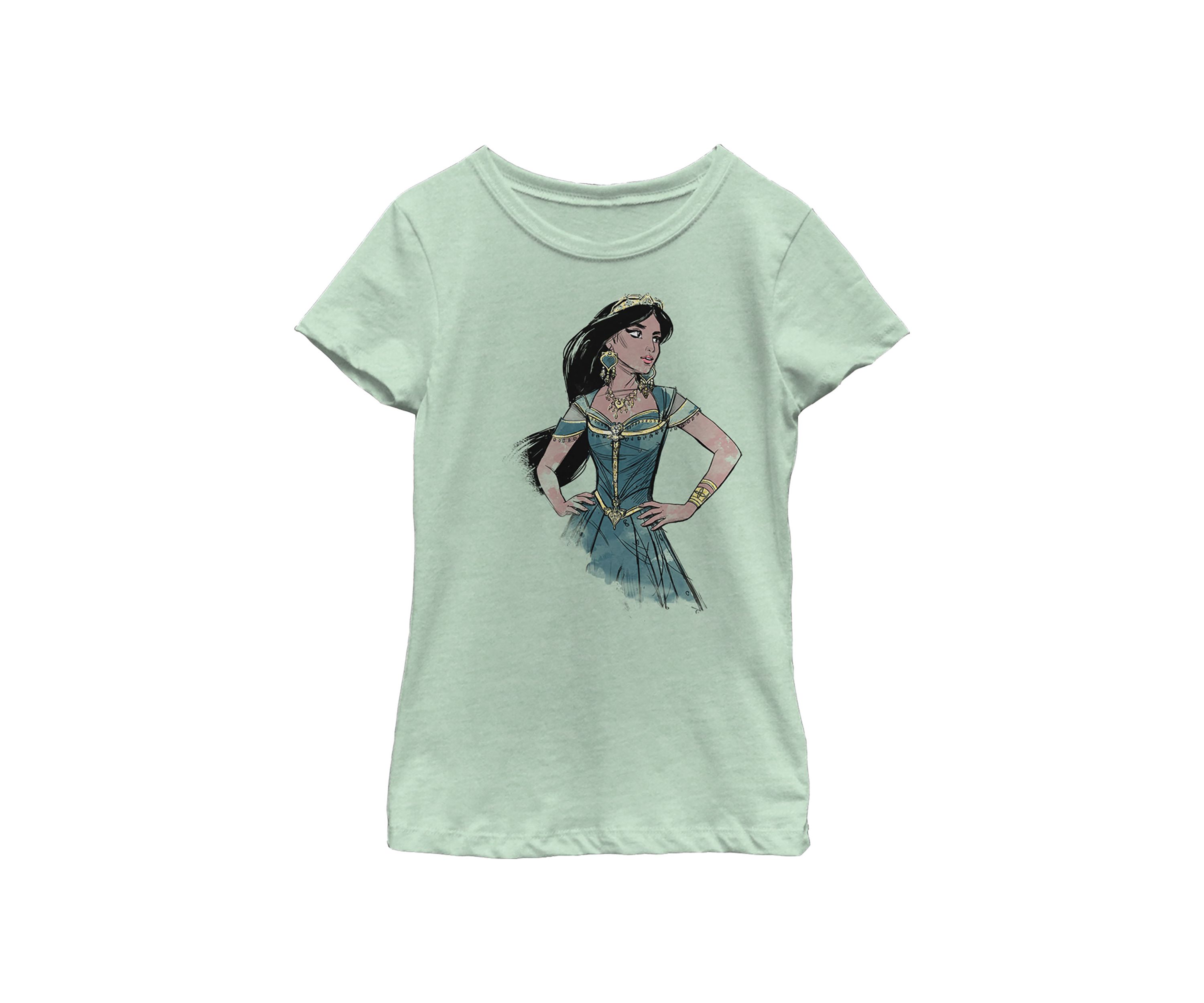 Girls 46x Aladdin Live Action Jasmine Sketch Graphic Top