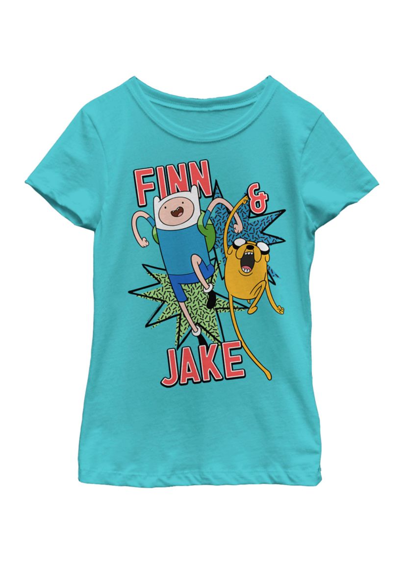 Adventure Time Finn & Jake Kapows Short Sleeve Graphic T-Shirt