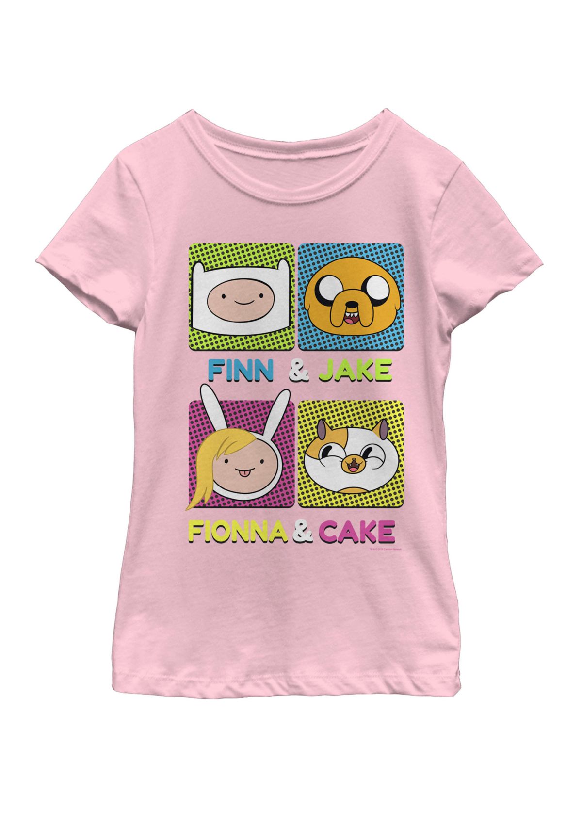 Girls 7-16 Adventure Time Finn Jake Fionna Cake Short Sleeve Graphic T-Shirt