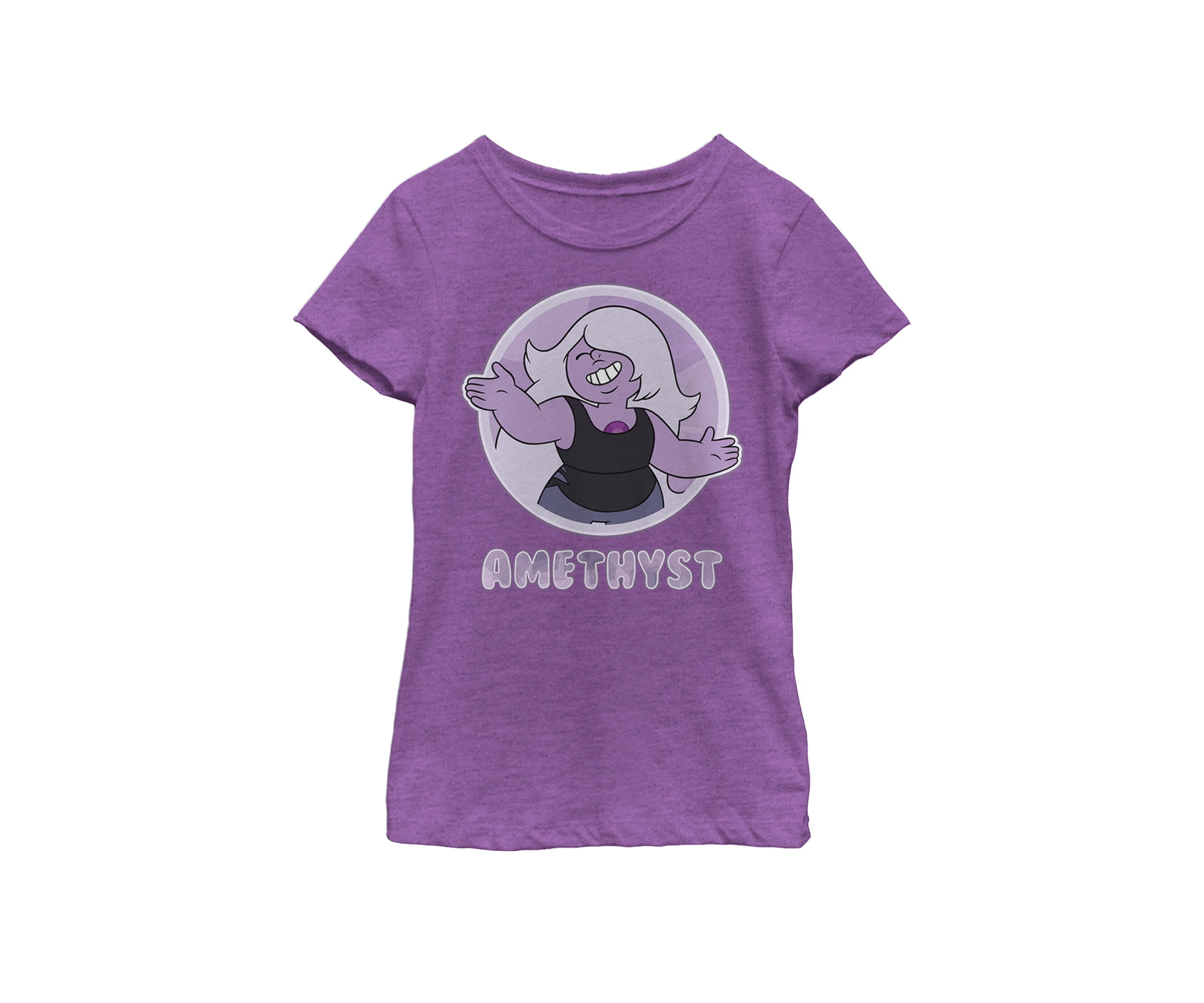 Steven Universe Amethyst Character Badge Short Sleeve Graphic T-Shirt
