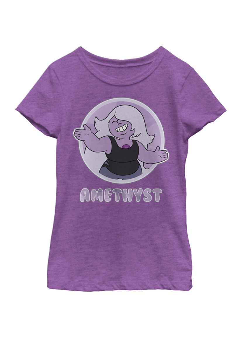 Steven Universe Amethyst Character Badge Short Sleeve Graphic T-Shirt