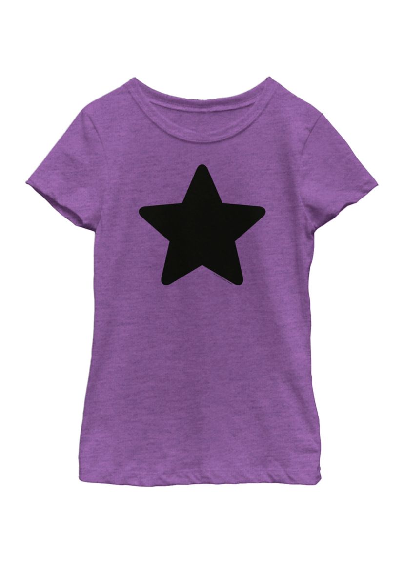 Steven Universe Amethyst Black Star Icon Short Sleeve Graphic T-Shirt