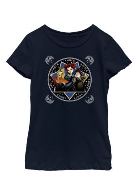Disney Kids Sanderson Sisters Cartoon Style Graphic T-Shirt, Navy Blue, XS
