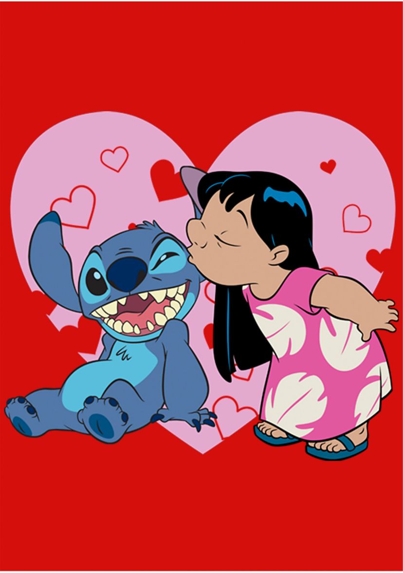 Girls 4-6x Lilo And Valentines Kisses Graphic T-Shirt
