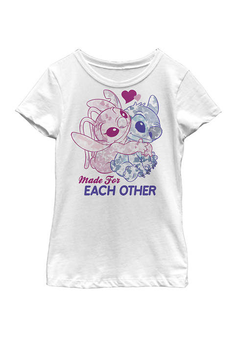 Disney® Girls 4-6x Stitch Angel Together Graphic T-Shirt