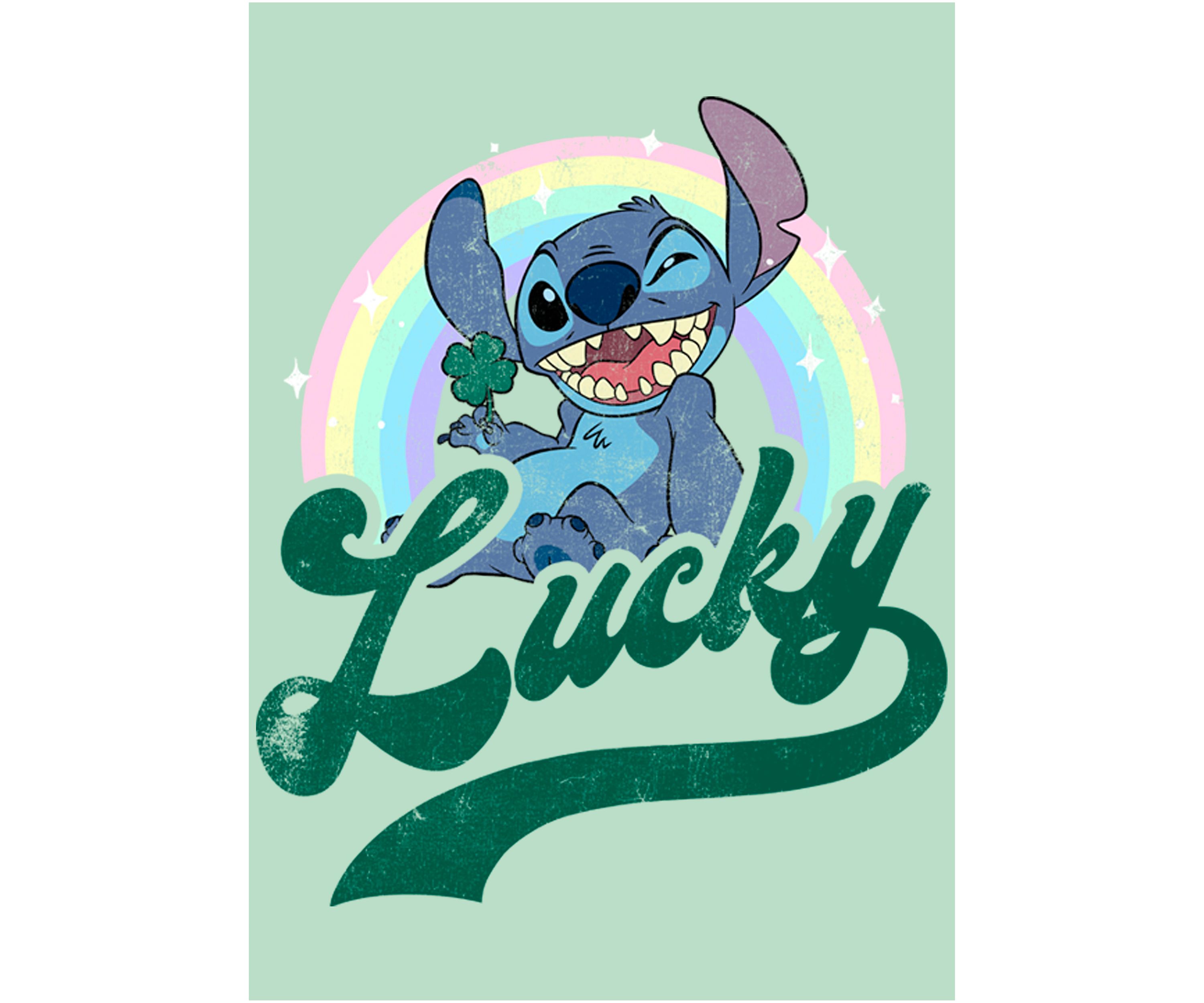 Girls 46x Lilo and Stitch Lucky Rainbow Graphic Top