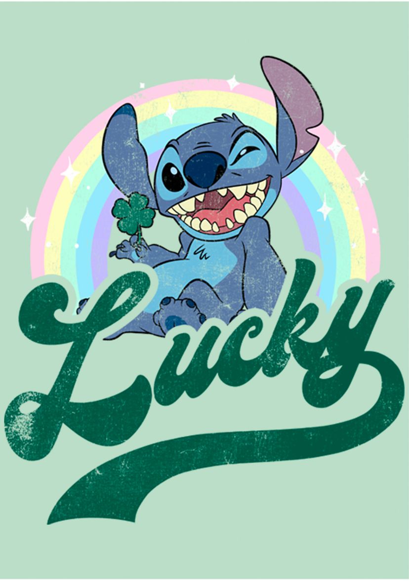 Girls 46x Lilo and Stitch Lucky Rainbow Graphic Top