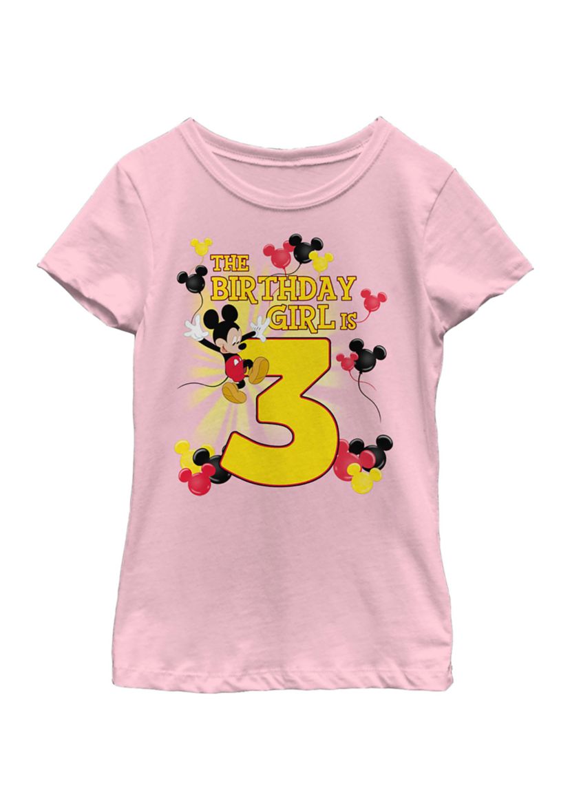 Girls 4-6x Birthday Girl Is 3 Graphic T-Shirt