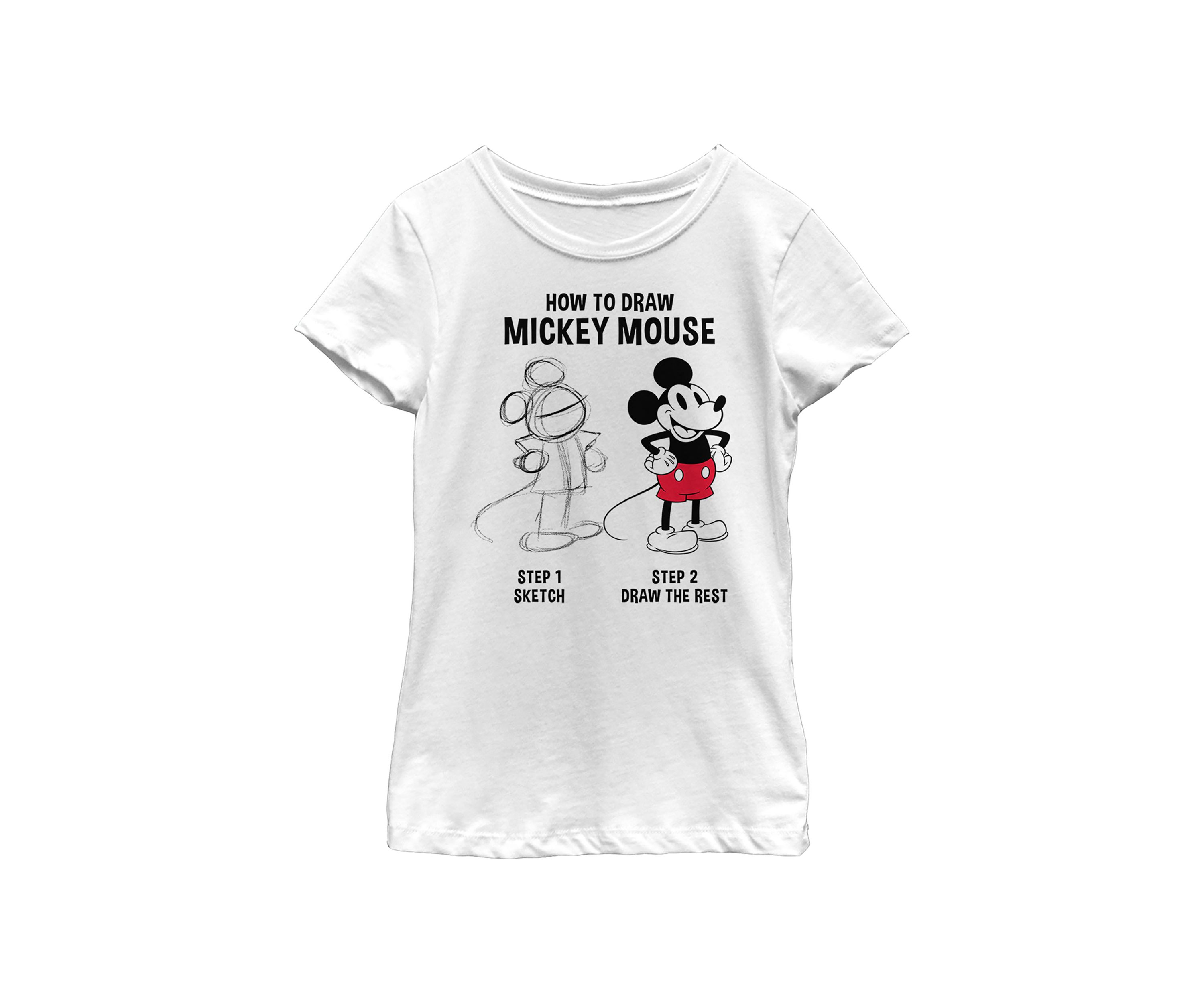 Girls 4-6x Mickey Drawing Graphic T-Shirt