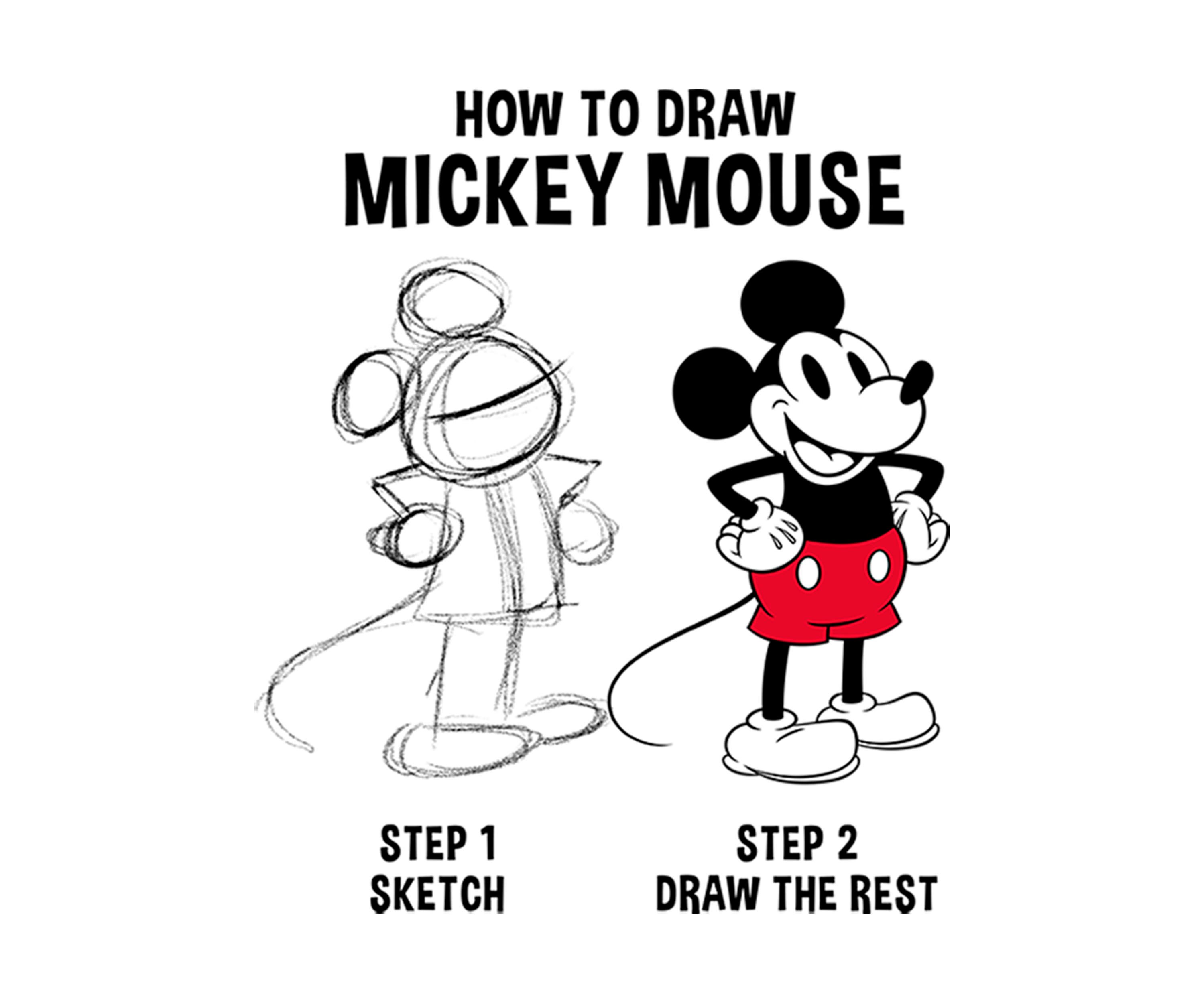Girls 4-6x Mickey Drawing Graphic T-Shirt
