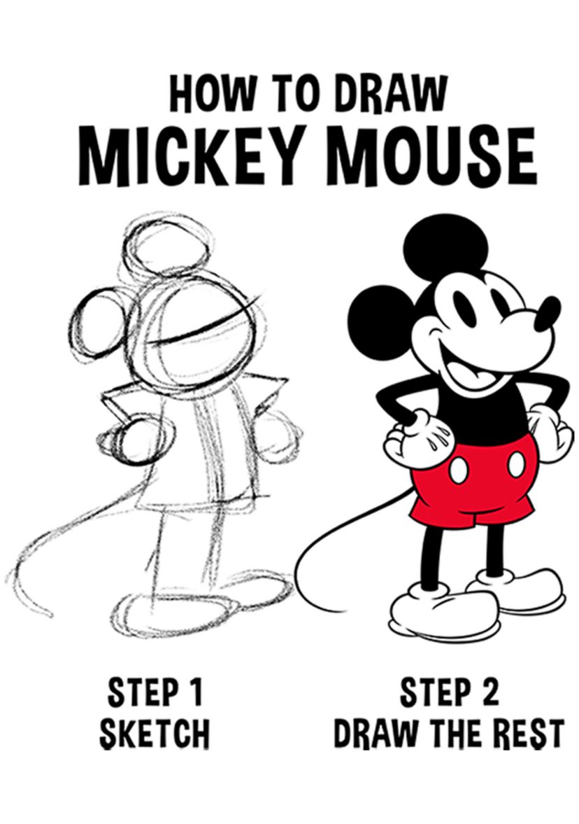 Girls 4-6x Mickey Drawing Graphic T-Shirt