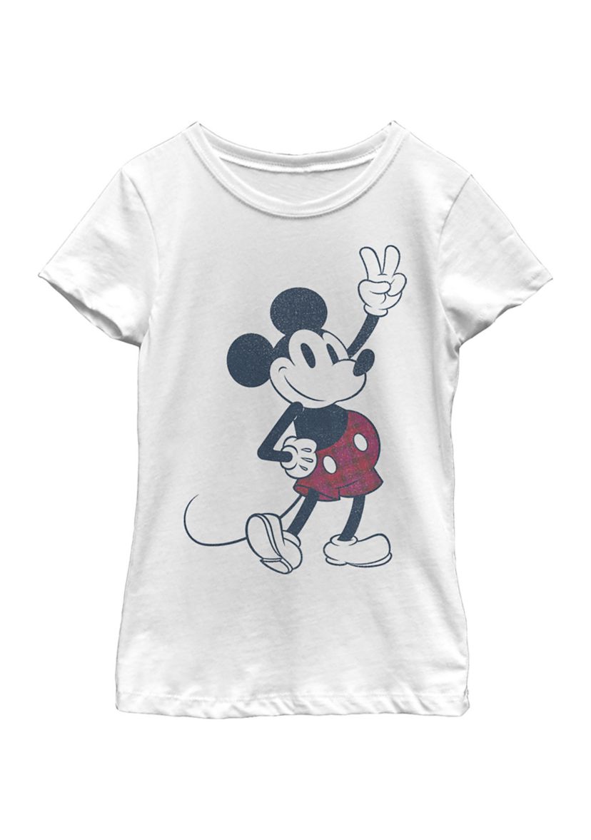 Girls 4-6x Plaid Mickey Graphic T-Shirt