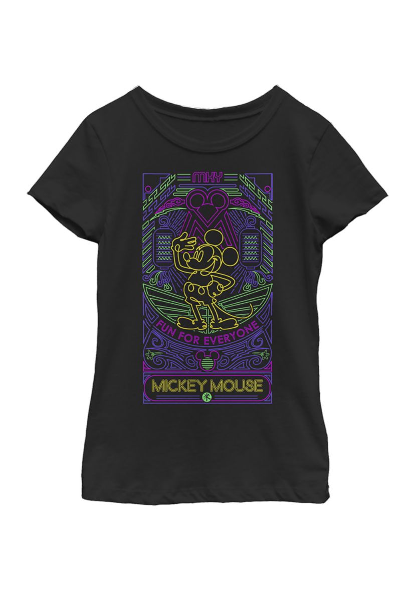 Girls 4-6x Neon Line Art Graphic T-Shirt