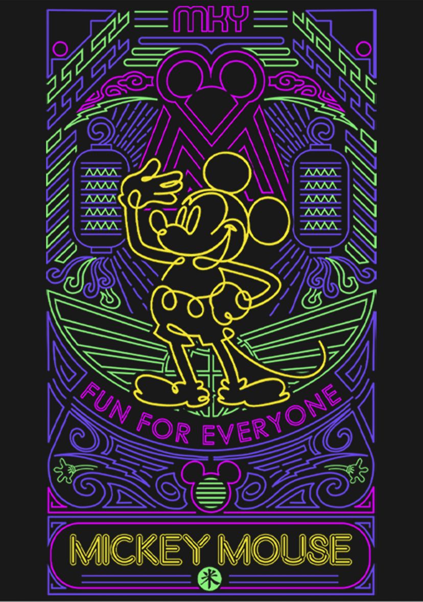 Girls 4-6x Neon Line Art Graphic T-Shirt