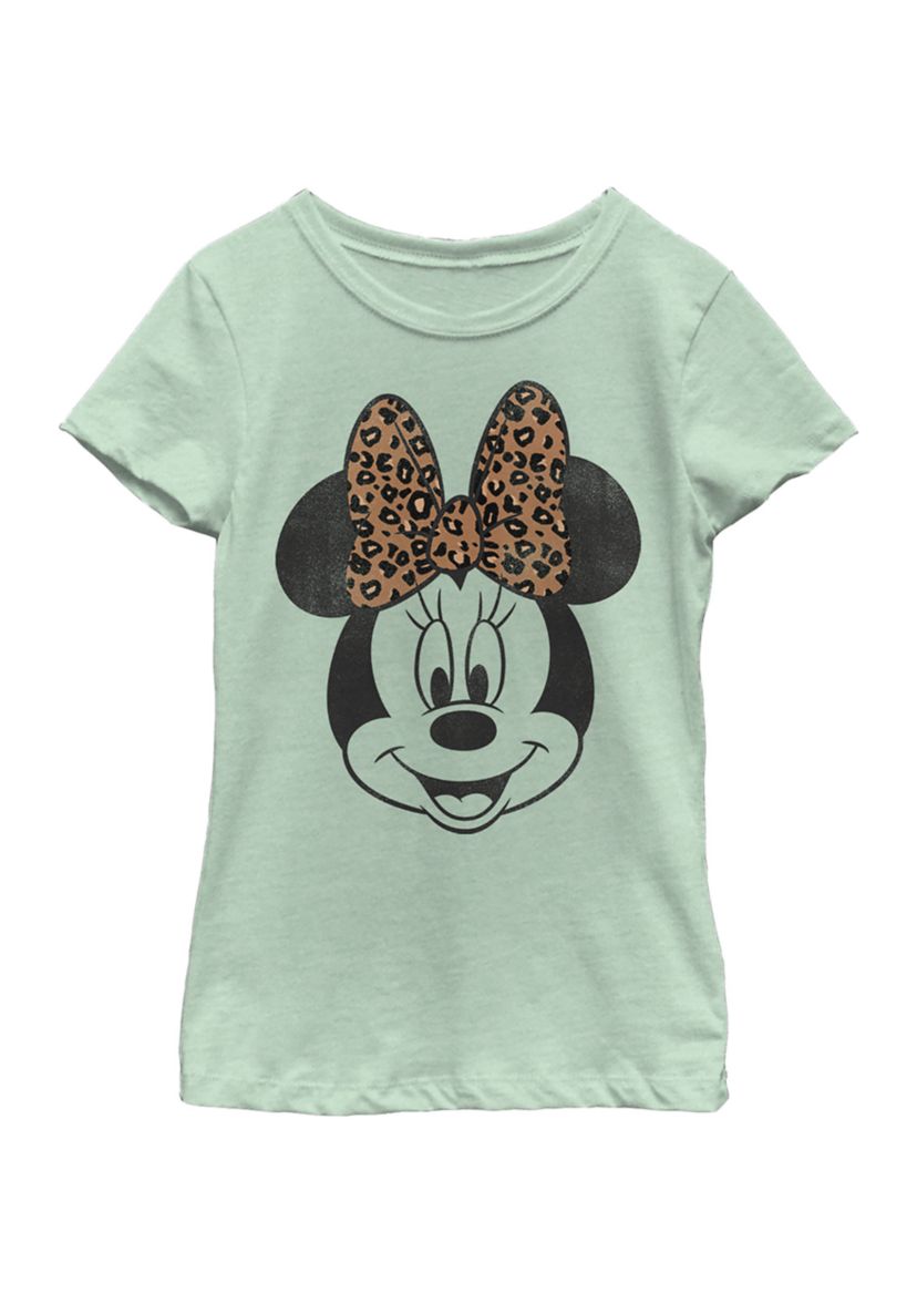 Girls 4-6x Modern Minnie Face Leopard Graphic T-Shirt