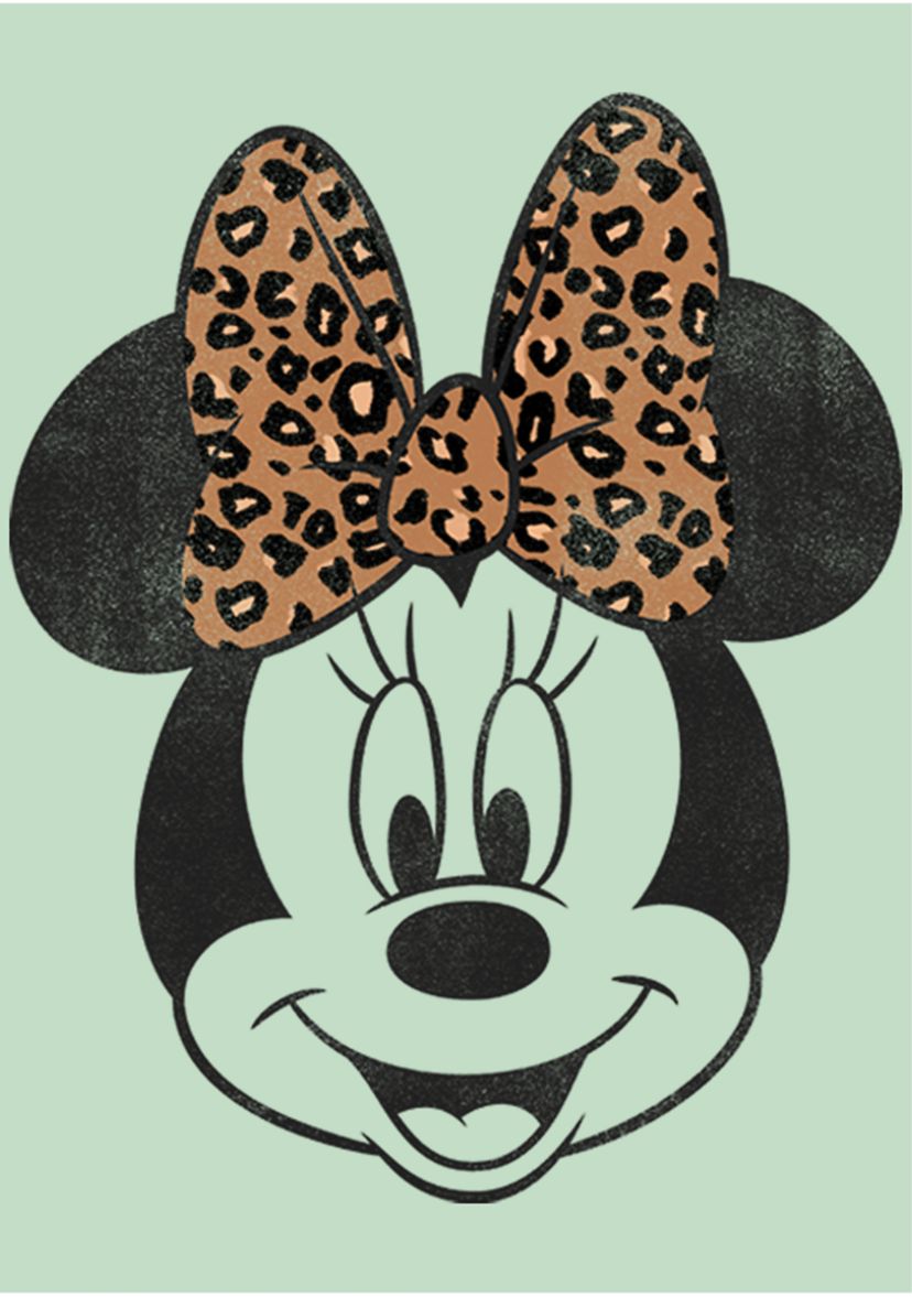 Girls 4-6x Modern Minnie Face Leopard Graphic T-Shirt