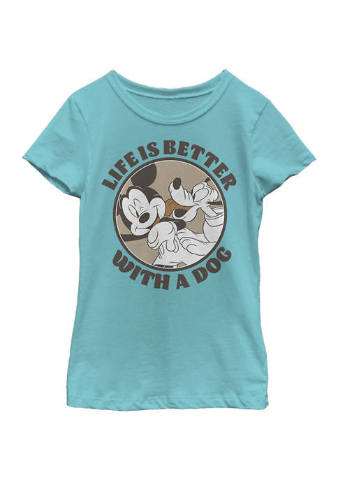 Disney® Mickey Girls 4-6x Dog Life Graphic T-Shirt
