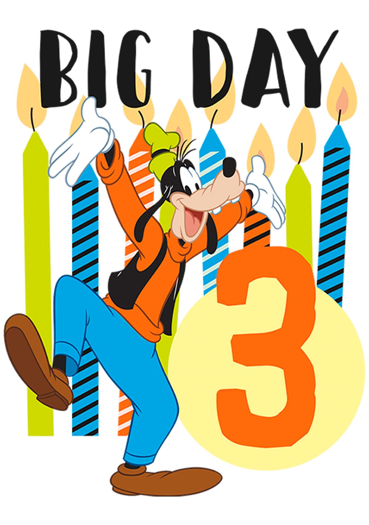 Girls 4-6x Goofy Candles Three Graphic T-Shirt