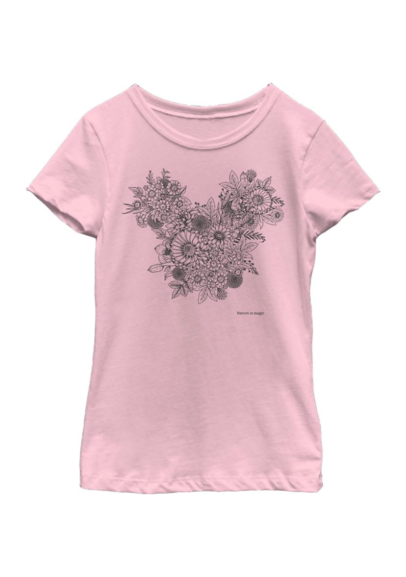 Girls 4-6x Mickey Foliage Graphic T-Shirt