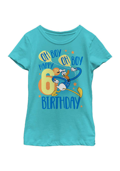 Disney® Girls 4-6x Donalds 6th Bday Graphic T-Shirt
