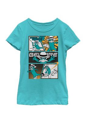 Disney Girls 4-6 Phineas and Ferb Agent P Box Up Top, Blue, Large -  0195561531817