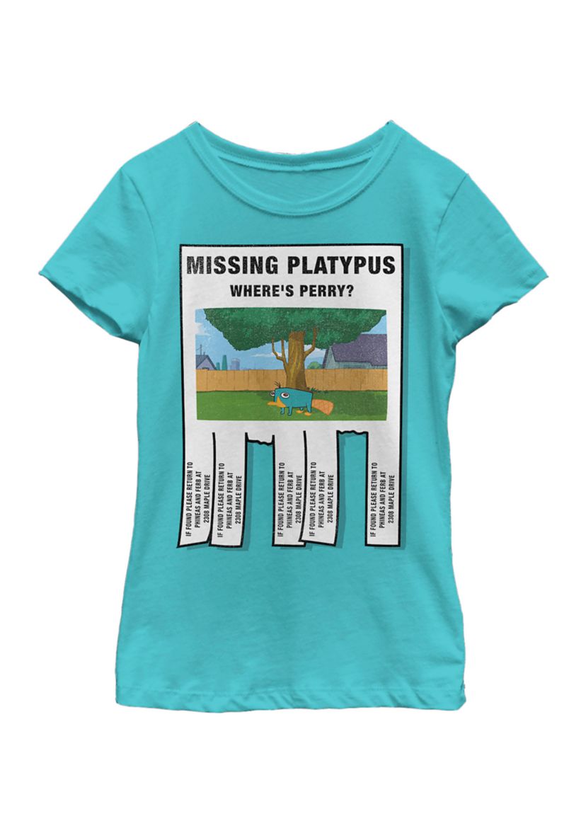 Girls 4-6 Phineas and Ferb Missing Platypus Top
