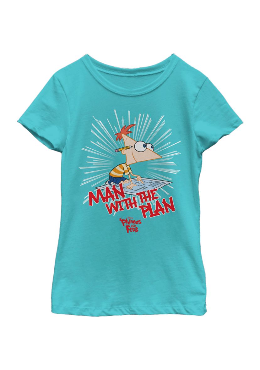 Girls 4-6 Phineas and Ferb The Plan Man Top