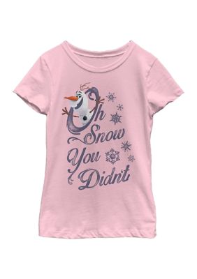 Disney Frozen Girls 7-16 Oh Snow Graphic T-Shirt, Pink, Large