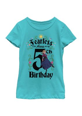 Disney Frozen Girls 7-16 Anna Birthday 5 Graphic T-Shirt