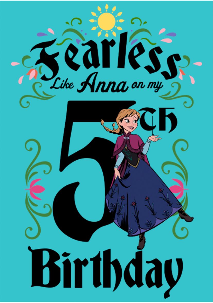 Girls 7-16 Anna Birthday 5 Graphic T-Shirt