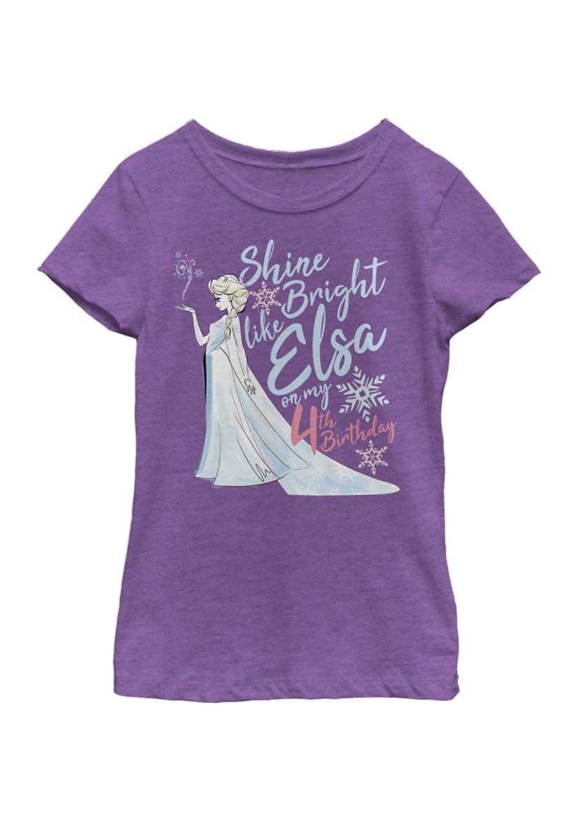 Girls 4-6x Frozen Birthday Queen Four Graphic T-Shirt