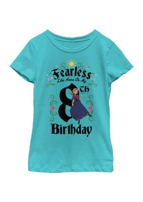 Disney Frozen Girls 7-16 Anna Birthday 8 Graphic T-Shirt, Blue, Large