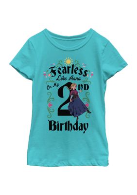 Disney Frozen Girls 7-16 Anna Birthday Graphic T-Shirt, Blue, Small