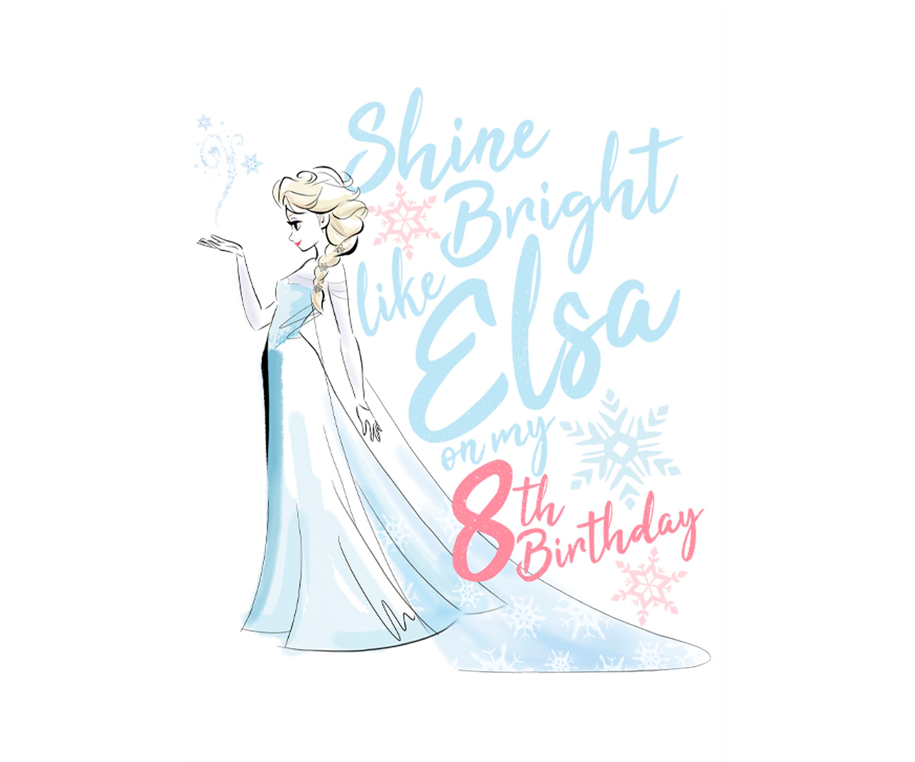 Girls 7-16 Elsa 8th Birthday Graphic Shirt