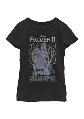 Disney Frozen Girls 7-16 Sketchy Group Graphic T-Shirt, Black, X-Large