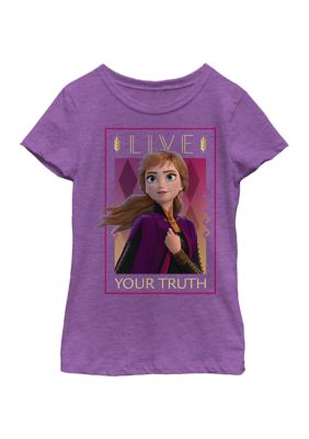 Disney Frozen Girls 7-16 Anna Lives Truth Graphic T-Shirt, Purple, Small