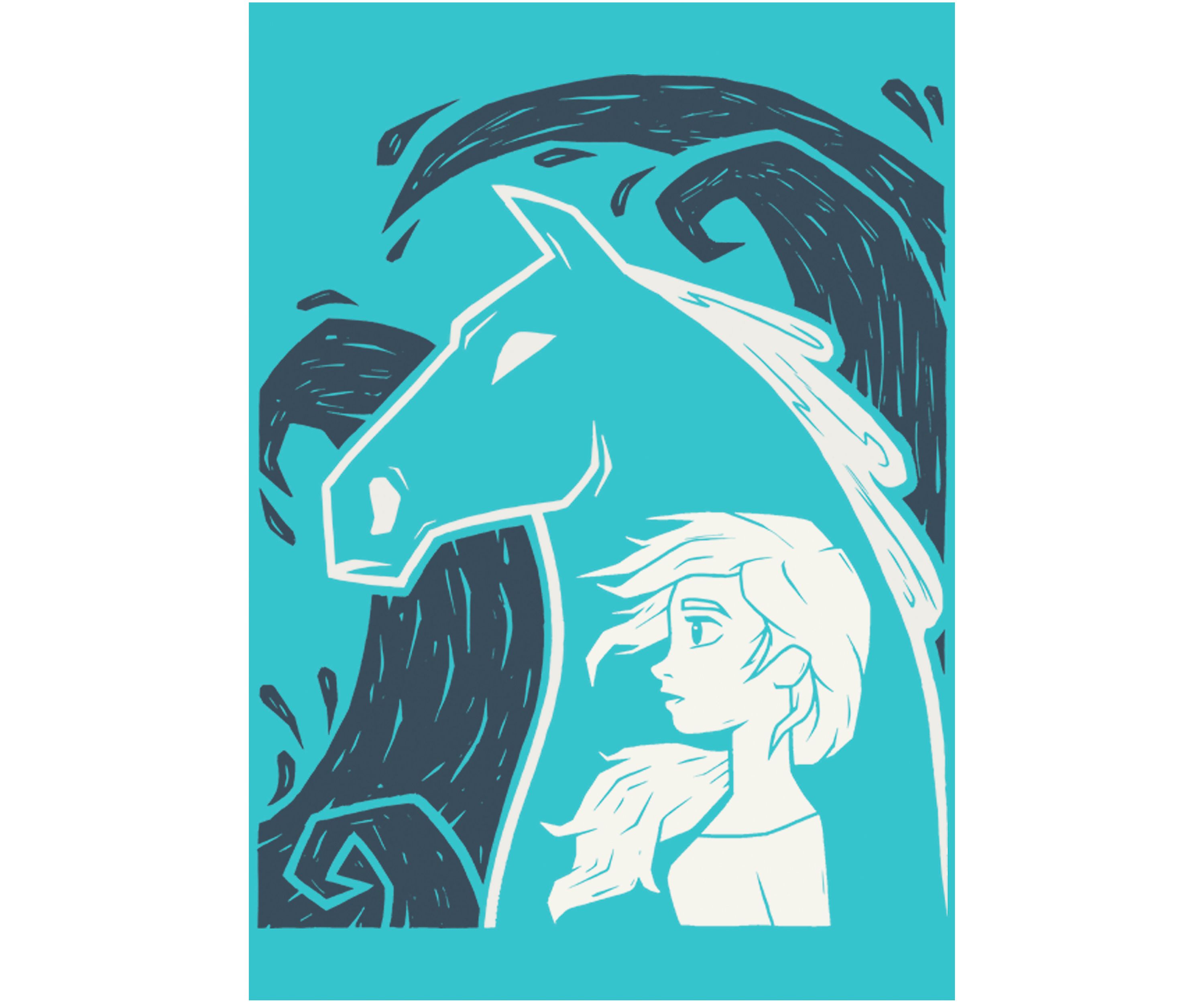 Girls 7-16 Elsa Linocut Graphic T-Shirt