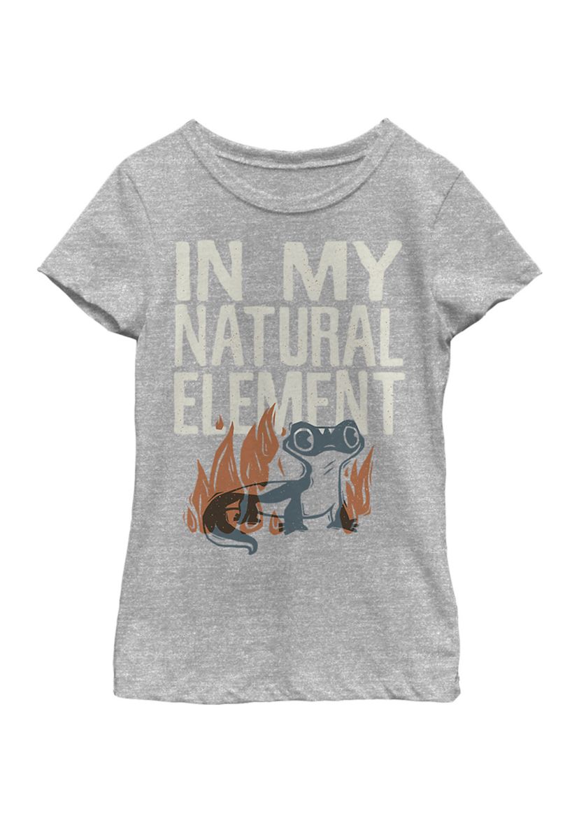 Girls 4-6x Frozen Salamander Woodcut Graphic T-Shirt