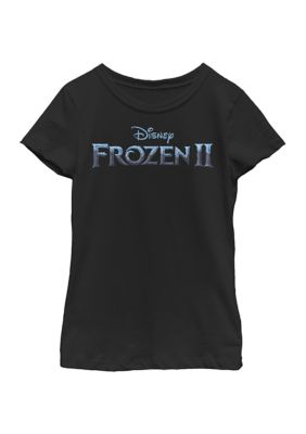 Disney Girls 4-6x Frozen Frozen 2 Logo Graphic T-Shirt, Black, XS
