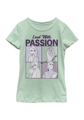 Disney Frozen Girls 4-6x Lead With Passion Graphic T-Shirt, Mint, Medium