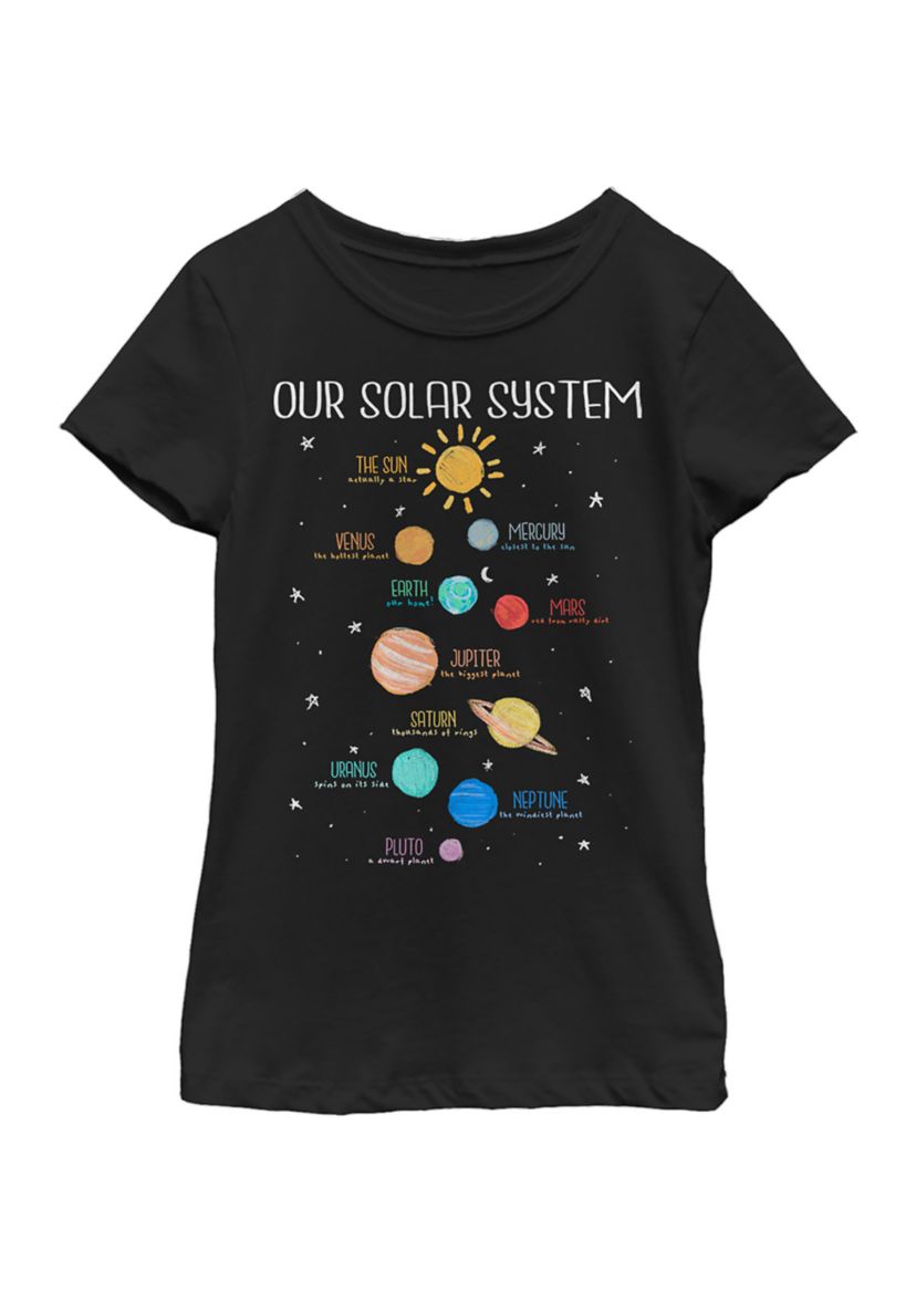 Girls 4-6x Solar System Notes T-Shirt
