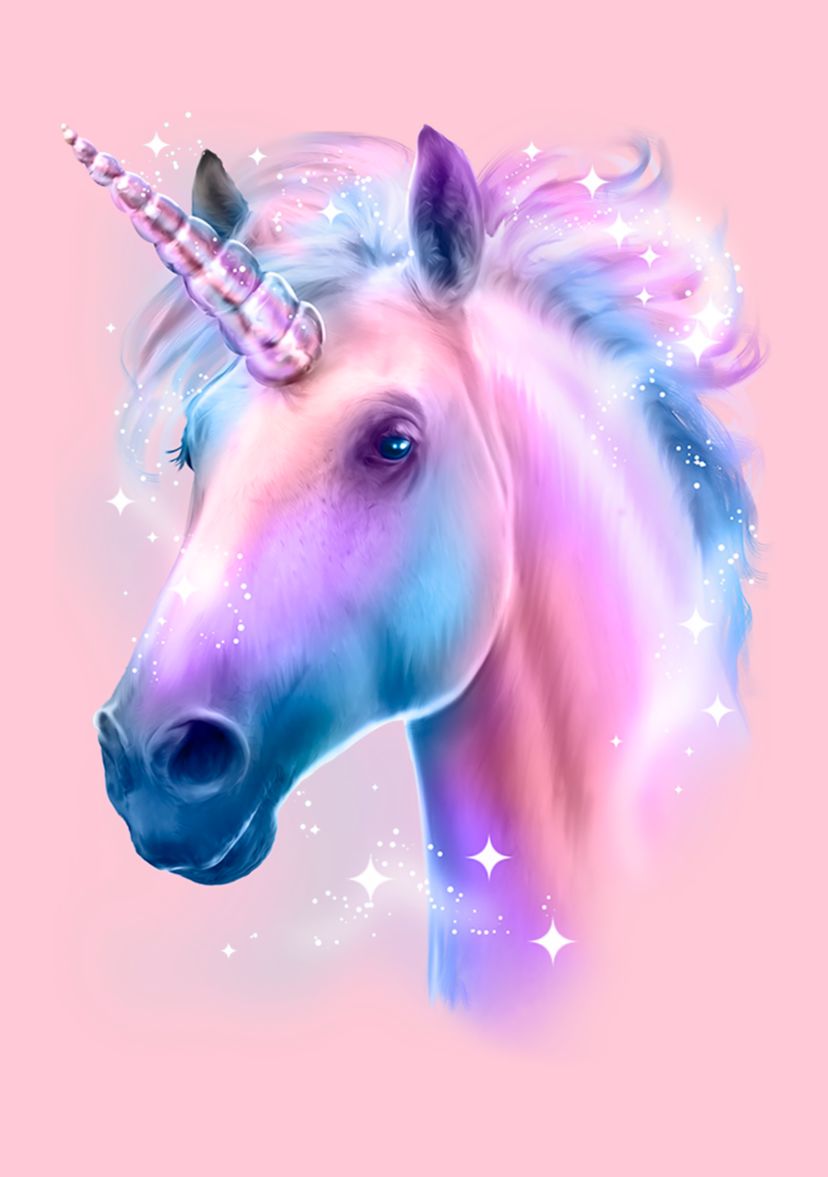 Girls 4-6x Unicorn Face T- Shirt