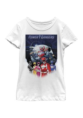 Power Rangers Girls 4-6x World Poster Graphic T-Shirt, White, XS -  0195273259702