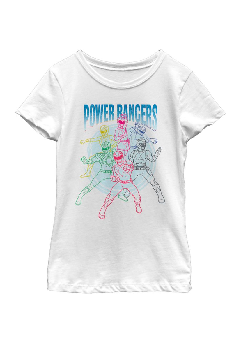 Girls 4-6x Power Ranger Line Art Graphic T-Shirt