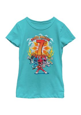 Power Rangers Girls 4-6X 7Th Birthday Graphic T-Shirt